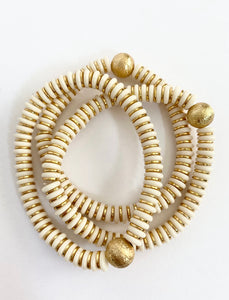 Bone and gold beaded bracelet 