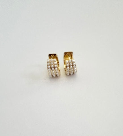 Pearl Huggie Earrings