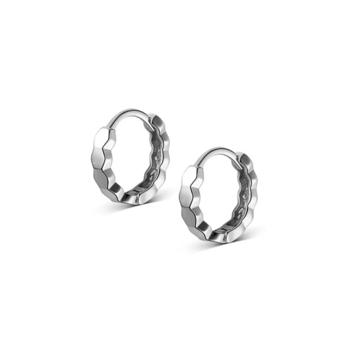 SALE-Silver Bells Huggie Earrings
