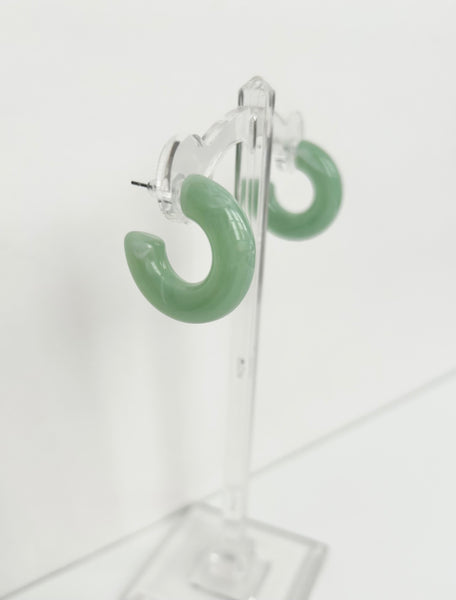 Callie Hoop Earrings in Green Swirl