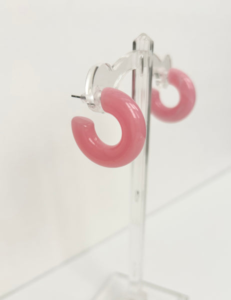Callie Hoop Earrings in Pink Swirl