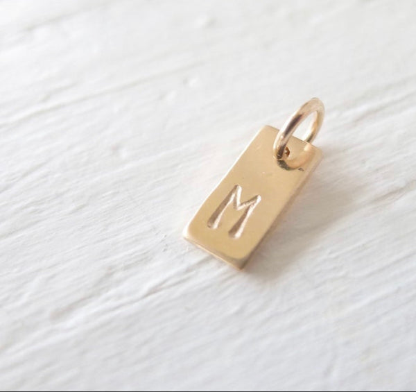 PRE-ORDER Hand Stamped Gold Rectangle Necklace